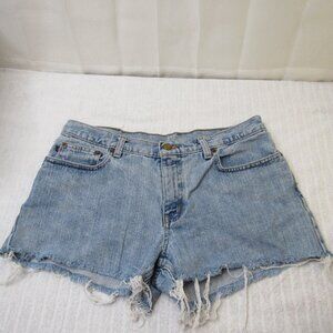 Polo Ralph Lauren Shorts Women Size 10 Blue Denim 100 % Cotton 4'" Cut Off'sY2k